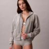 Hoodie aus Baumwolljersey mit durchgehendem Reißverschluss und Logo Hoodie aus Baumwolljersey mit durchgehendem Reißverschluss und Logo