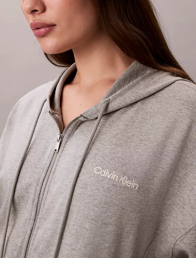 Hoodie aus Baumwolljersey mit durchgehendem Reißverschluss und Logo Hoodie aus Baumwolljersey mit durchgehendem Reißverschluss und Logo
