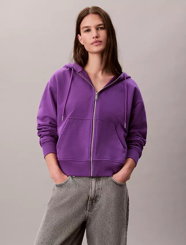 Hoodie mit Reißverschluss aus French Terry mit Archiv-Logo Hoodie mit Reißverschluss aus French Terry mit Archiv-Logo