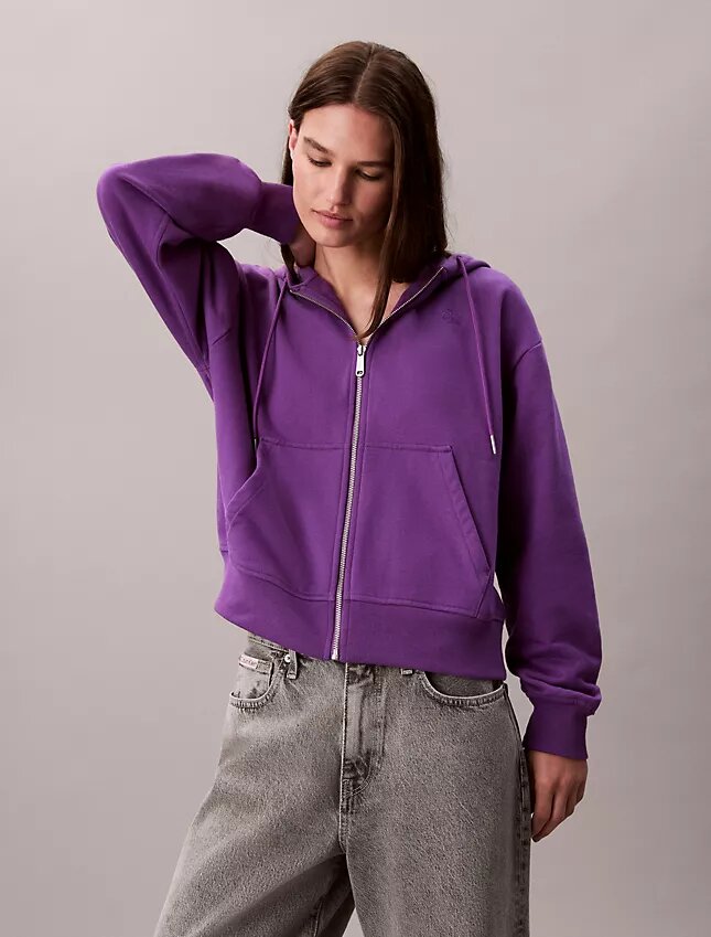 Hoodie mit Reißverschluss aus French Terry mit Archiv-Logo Hoodie mit Reißverschluss aus French Terry mit Archiv-Logo