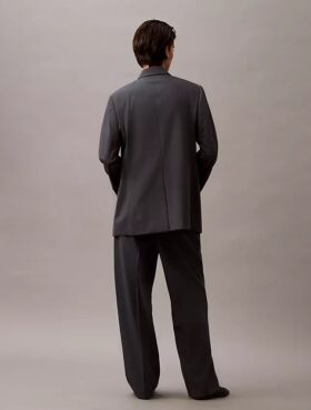 Hose aus plissiertem Wollgabardine-Mischgewebe
