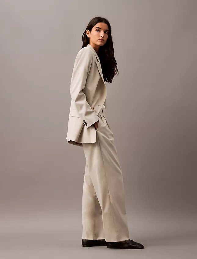 Hose aus plissiertem Wollgabardine-Mischgewebe Hose aus plissiertem Wollgabardine-Mischgewebe