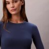 Icon Baumwoll-Modal, leicht gefüttert, Langarm-T-Shirt-Bralette