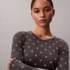 Icon Baumwoll-Modal, leicht gefüttert, Langarm-T-Shirt-Bralette
