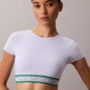 Icon Baumwoll-Modal-Streifen-T-Shirt-Bralette mit leichter Fütterung