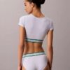 Icon Baumwoll-Modal-Streifen-T-Shirt-Bralette mit leichter Fütterung