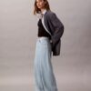 Jeans aus Leinenmischung mit weitem Bein