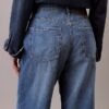 Jeans aus Leinenmischung mit weitem Bein