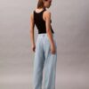 Jeans aus Leinenmischung mit weitem Bein