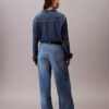 Jeans aus Leinenmischung mit weitem Bein