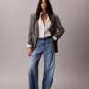 Jeans aus Lyocell-Mischung mit weitem Bein
