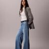 Jeans aus Lyocell-Mischung mit weitem Bein