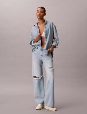Jeans mit weitem Bein Jeans mit weitem Bein