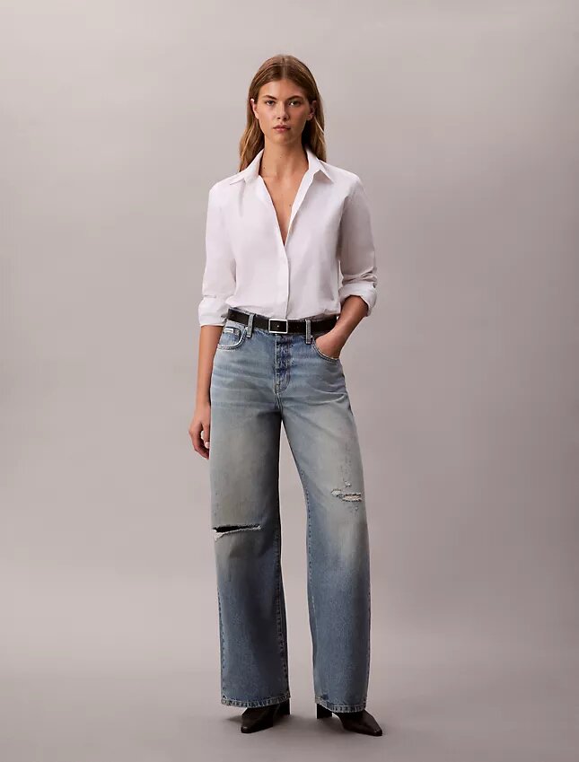 Jeans mit weitem Bein Jeans mit weitem Bein