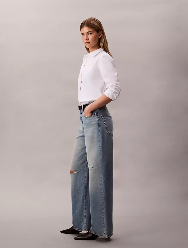 Jeans mit weitem Bein Jeans mit weitem Bein