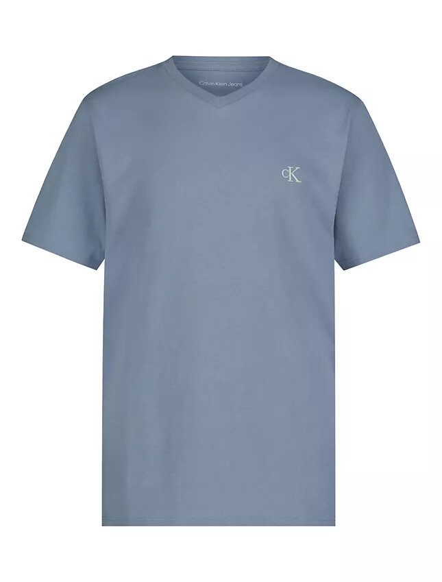 Jungen-T-Shirt mit Monogram und V-Ausschnitt Jungen-T-Shirt mit Monogram und V-Ausschnitt