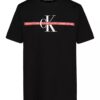 Jungen-T-Shirt mit Rundhalsausschnitt und Monologo-Streifen Jungen-T-Shirt mit Rundhalsausschnitt und Monologo-Streifen