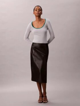 Klassischer Pullover aus Baumwollmischung mit U-Ausschnitt