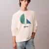 Klassischer Pullover mit Colorblock-Logo-Grafik Klassischer Pullover mit Colorblock-Logo-Grafik