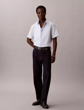 Klassisches Button-Down-Hemd aus Cotton Stretch-Baumwolle