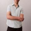 Klassisches Button-Down-Hemd aus Cotton Stretch-Baumwolle