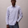Klassisches Button-Down-Hemd aus gestreifter Cotton Stretch-Baumwolle