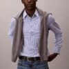 Klassisches Button-Down-Hemd aus gestreifter Cotton Stretch-Baumwolle