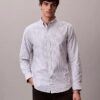Klassisches Oxford-Hemd aus Cotton Stretch mit Streifen und Button-Down-Kragen Klassisches Oxford-Hemd aus Cotton Stretch mit Streifen und Button-Down-Kragen