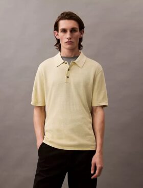 Klassisches Sweater-Poloshirt aus Leinenmischung