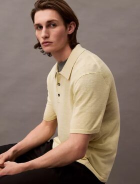 Klassisches Sweater-Poloshirt aus Leinenmischung