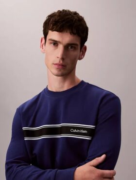 Klassisches Sweatshirt mit Fleece-Streifen