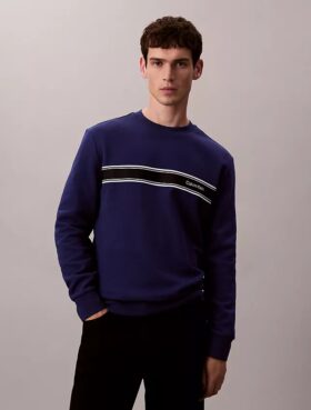 Klassisches Sweatshirt mit Fleece-Streifen