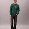 Klassisches Sweatshirt mit Fleece-Streifen