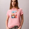 Klassisches T-Shirt mit Blumengrafik Klassisches T-Shirt mit Blumengrafik