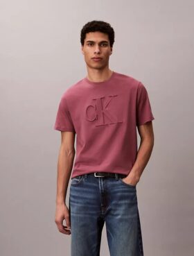 Klassisches T-Shirt mit geprägtem Monogram