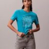 Klassisches T-Shirt mit Glitzer-Logo Klassisches T-Shirt mit Glitzer-Logo
