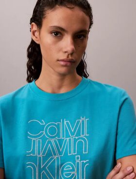 Klassisches T-Shirt mit Glitzer-Logo