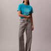 Klassisches T-Shirt mit Glitzer-Logo Klassisches T-Shirt mit Glitzer-Logo