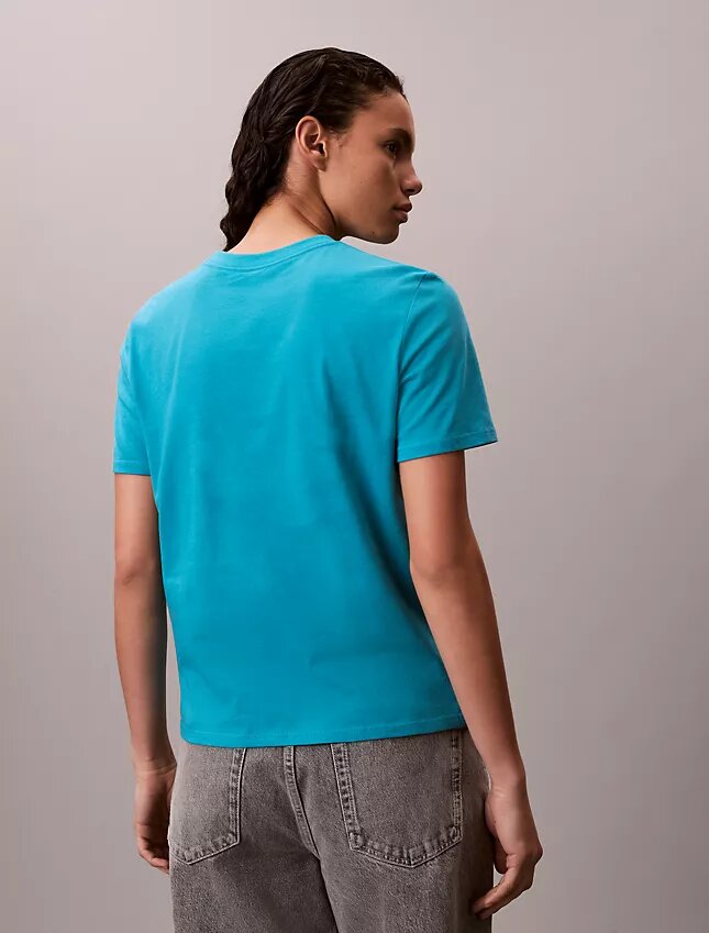 Klassisches T-Shirt mit Glitzer-Logo Klassisches T-Shirt mit Glitzer-Logo
