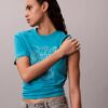 Klassisches T-Shirt mit Glitzer-Logo Klassisches T-Shirt mit Glitzer-Logo