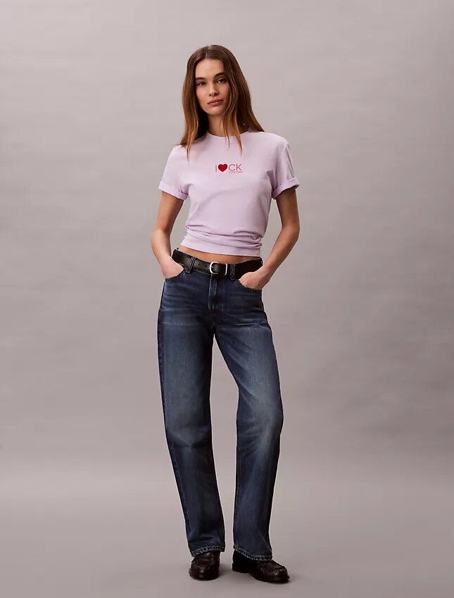 Klassisches T-Shirt mit Herz-Logo Klassisches T-Shirt mit Herz-Logo