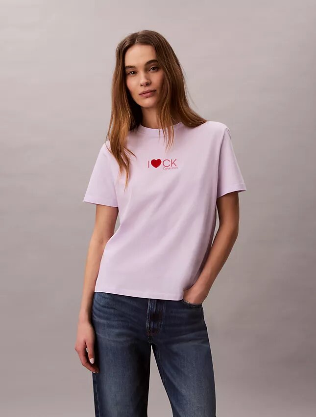 Klassisches T-Shirt mit Herz-Logo Klassisches T-Shirt mit Herz-Logo