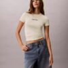 Kontur-Ripp-Logo-T-Shirt in verkürzter Länge