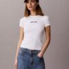 Kontur-Ripp-Logo-T-Shirt in verkürzter Länge