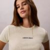 Kontur-Ripp-Logo-T-Shirt in verkürzter Länge