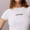 Kontur-Ripp-Logo-T-Shirt in verkürzter Länge