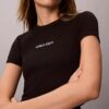 Kontur-Ripp-Logo-T-Shirt in verkürzter Länge