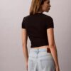 Kontur-Ripp-Logo-T-Shirt in verkürzter Länge