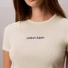 Kontur-Ripp-Logo-T-Shirt in verkürzter Länge