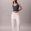Kropptes Tanktop aus Denim mit durchgehendem Monogram Kropptes Tanktop aus Denim mit durchgehendem Monogram